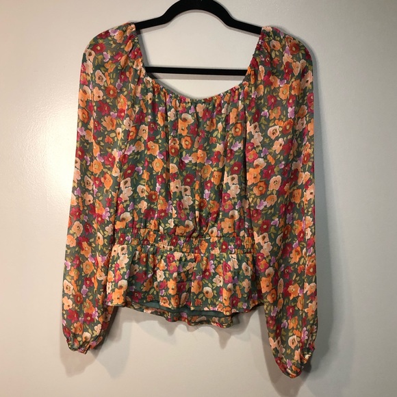 Lauren Conrad Floral Long Sleeve Top NWT - Picture 6 of 7